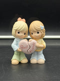 Vintage 2001 Precious Moments Best Friends Share The Same Heart 2-Piece Figurine Set #890987