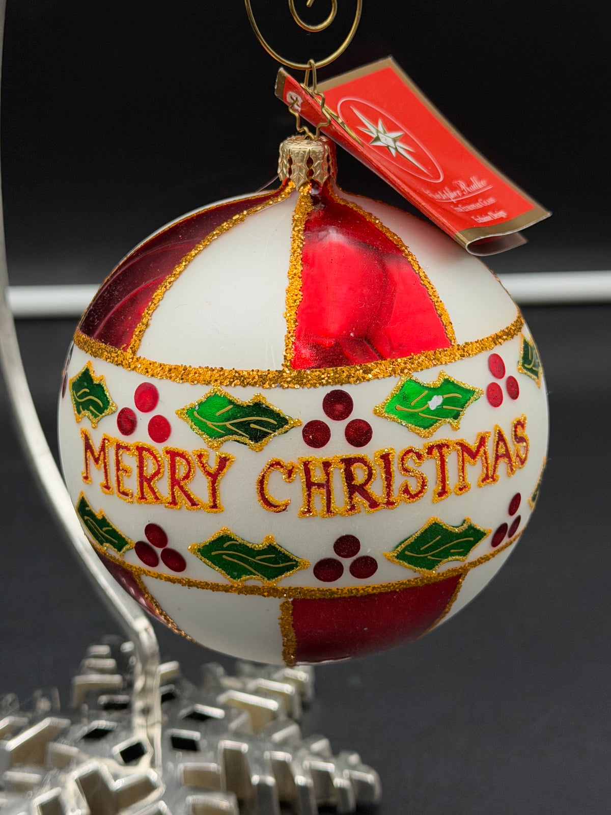 2007 Christopher Radko Holly Jolly Christmas Ornament - 4"
