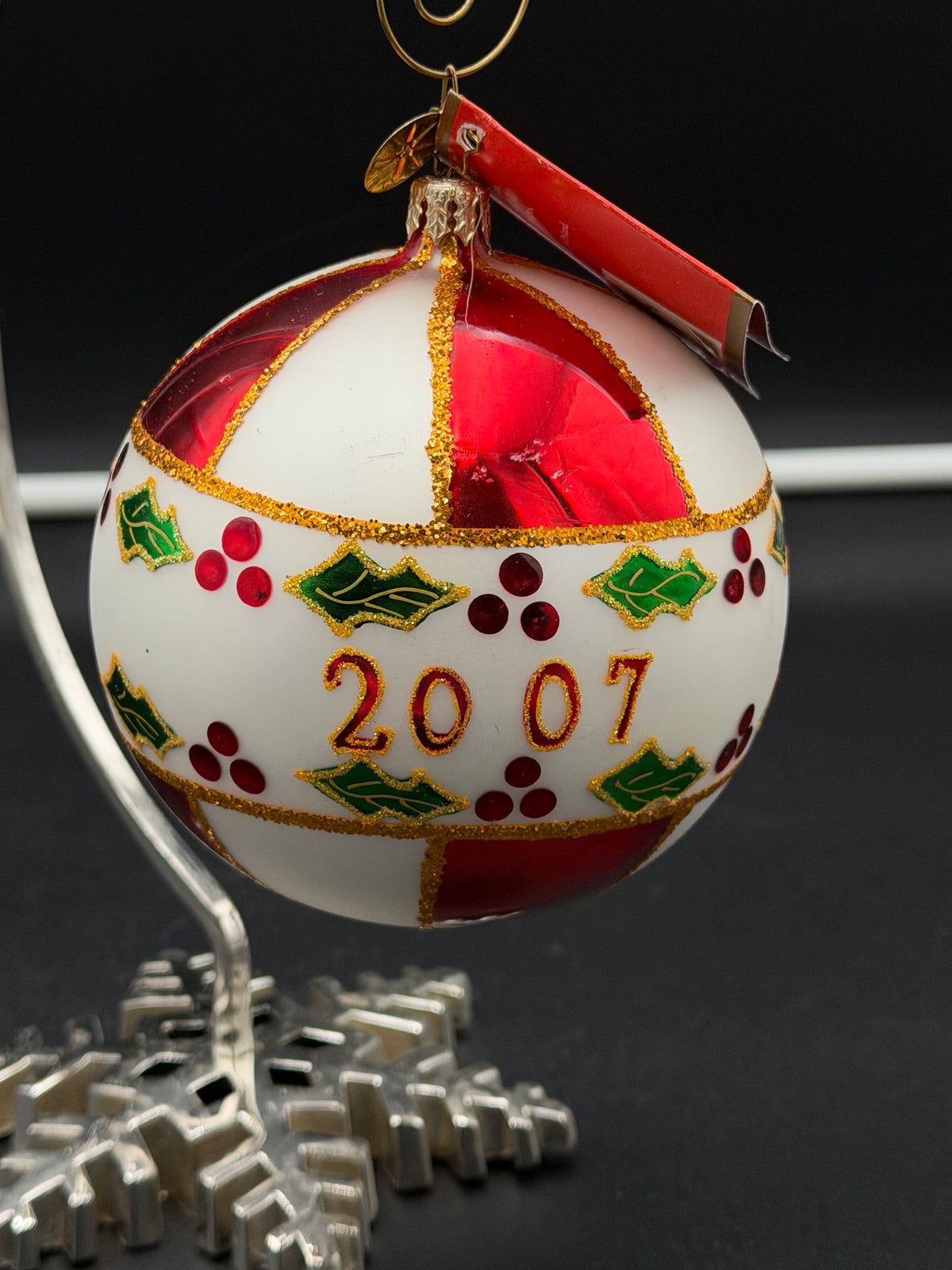 2007 Christopher Radko Holly Jolly Christmas Ornament - 4"