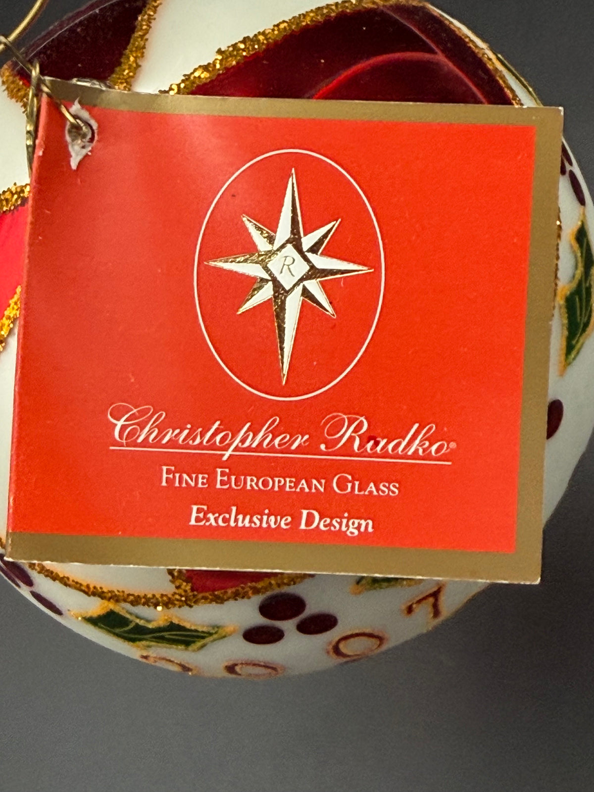 2007 Christopher Radko Holly Jolly Christmas Ornament - 4"