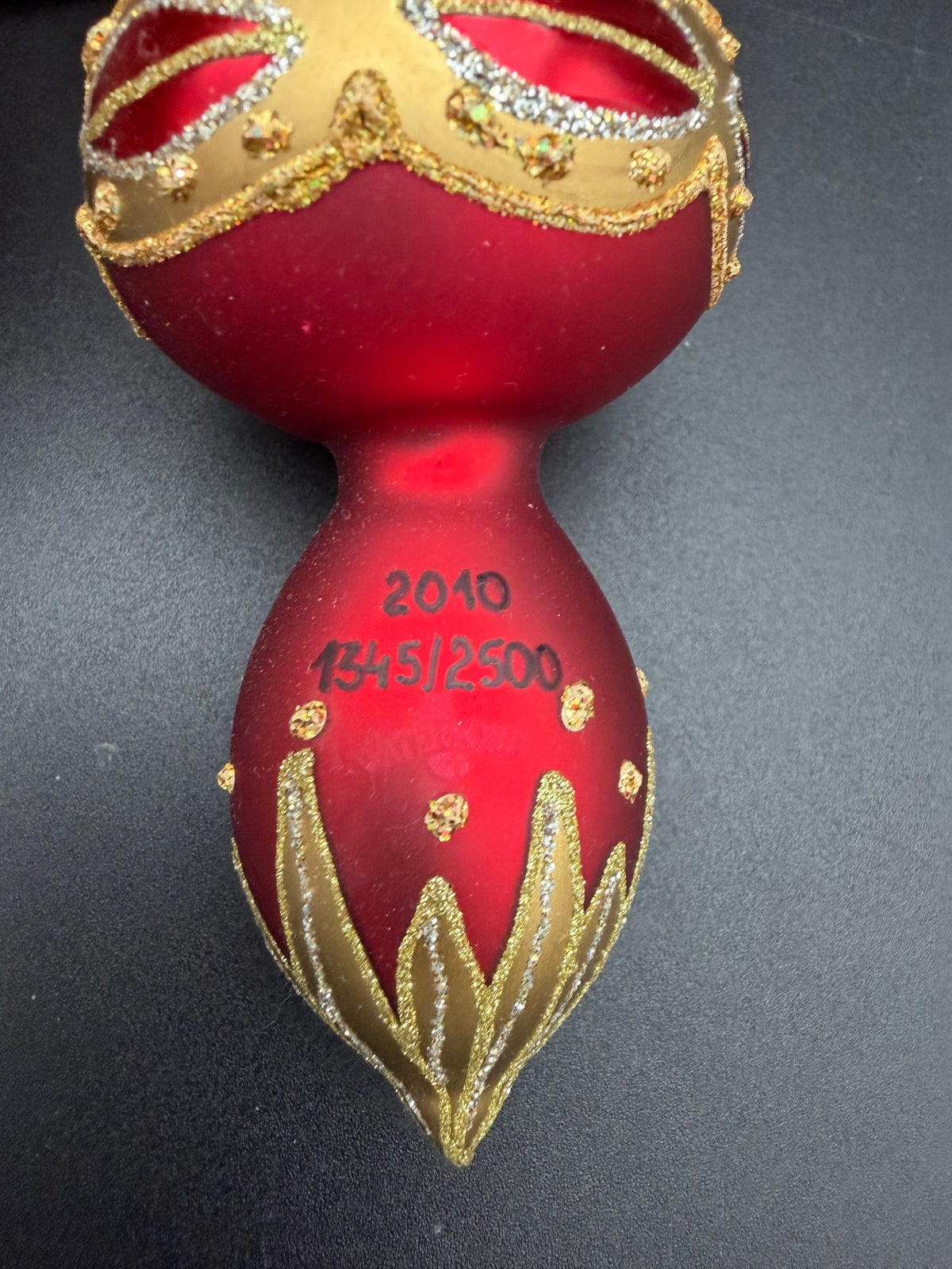 2010 Waterford Holiday Heirlooms Limited Edition Red Glass Finial Ornament