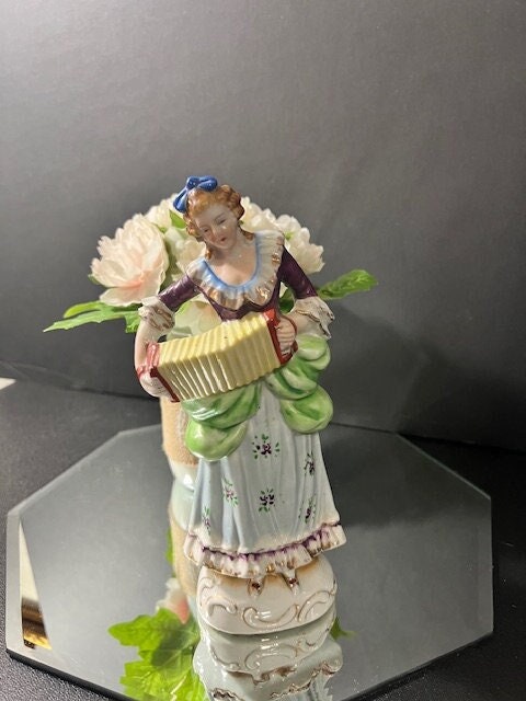 1940s Woman Playing An Accordian Figurine