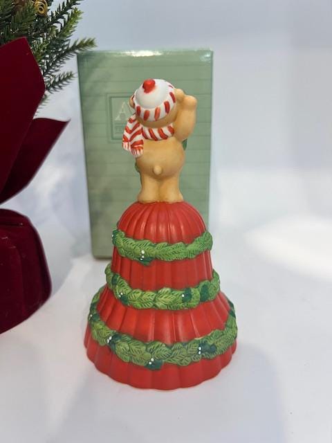 1991 "Garland of Greetings" Porcelain Christmas Bell by Avon