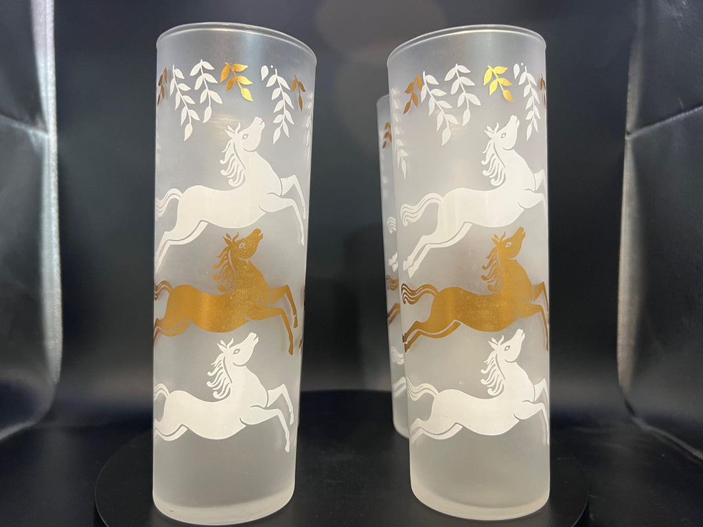 1950's Libbey "Cavalcade of Prancing Horses" Cooler Glasses