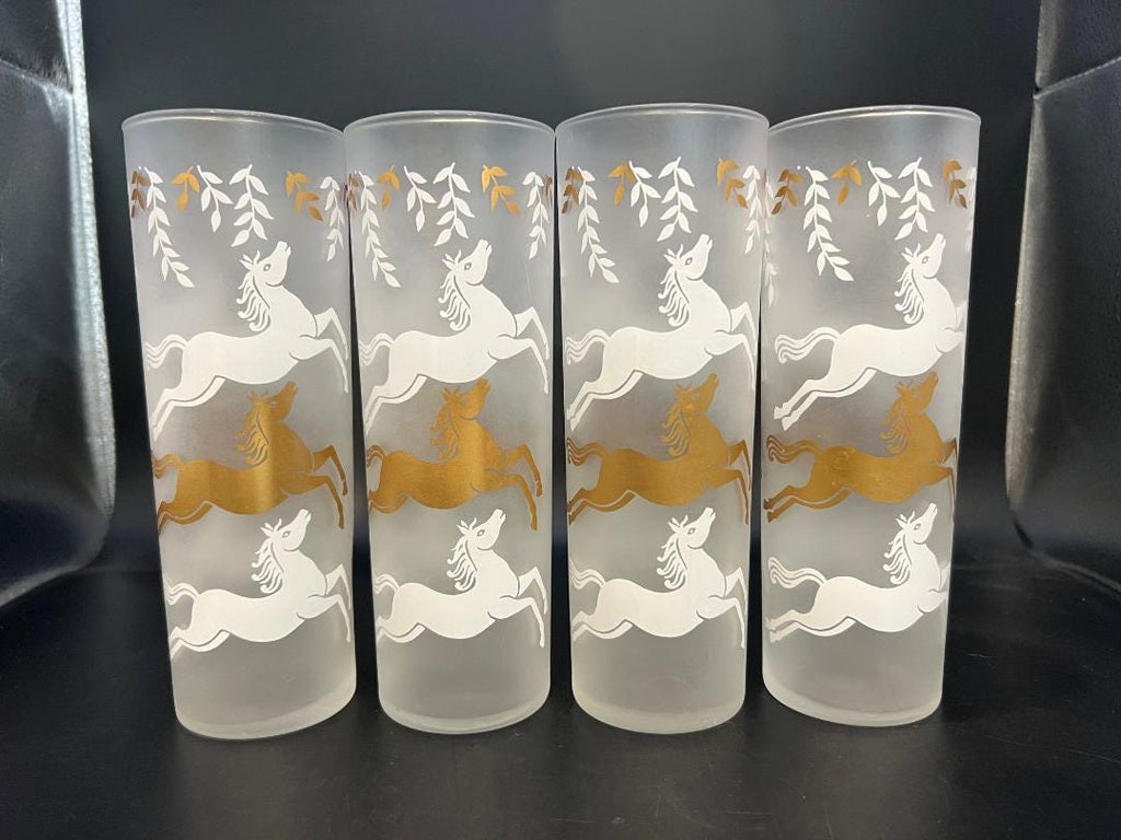 1950's Libbey "Cavalcade of Prancing Horses" Cooler Glasses
