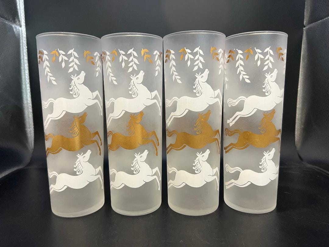 1950's Libbey "Cavalcade of Prancing Horses" Cooler Glasses