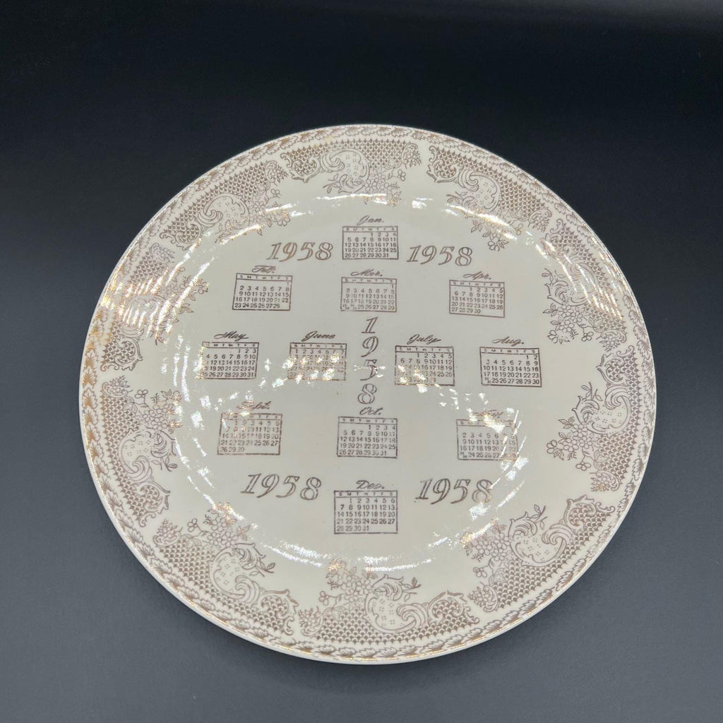 1958 Calendar Plate