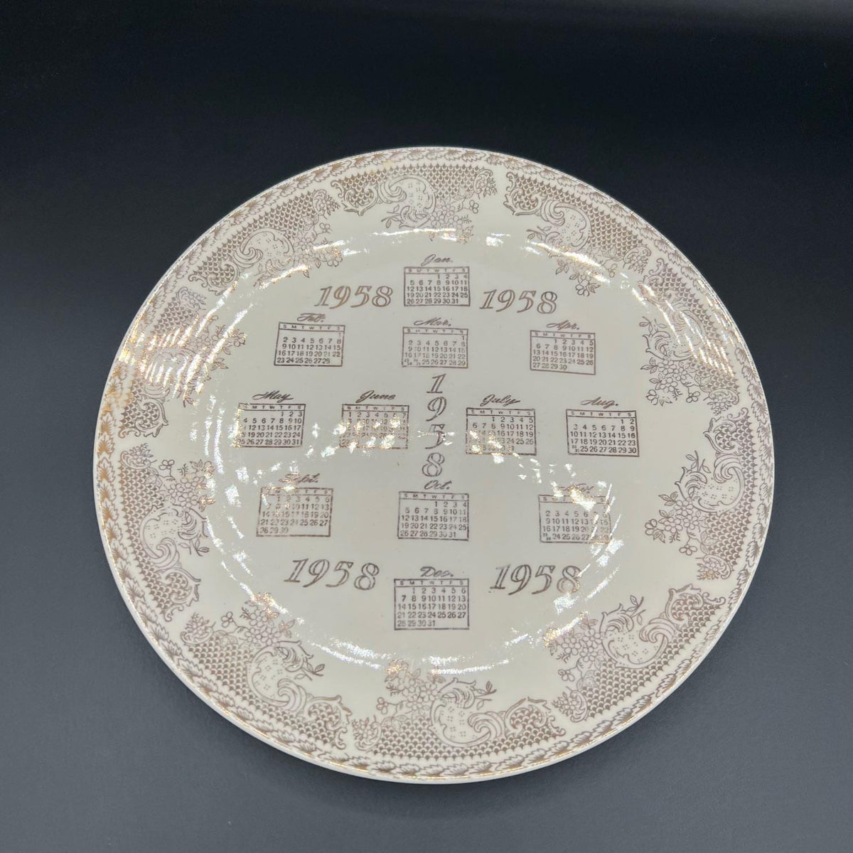 1958 Calendar Plate